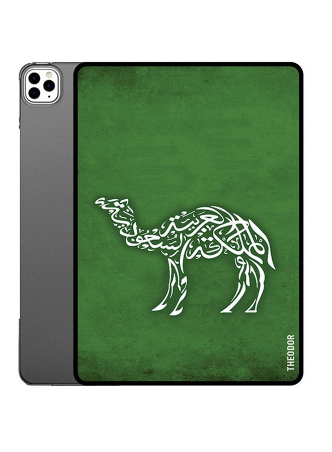 ثيودور غطاء حماية واقٍ قلاب لجهاز أبل آي باد ميني الجيل 4/5 مقاس 7.9 بوصة مع خاصية السكون/ الاستيقاظ التلقائي بتصميم جمل أخضر/ أبيض - Image 1