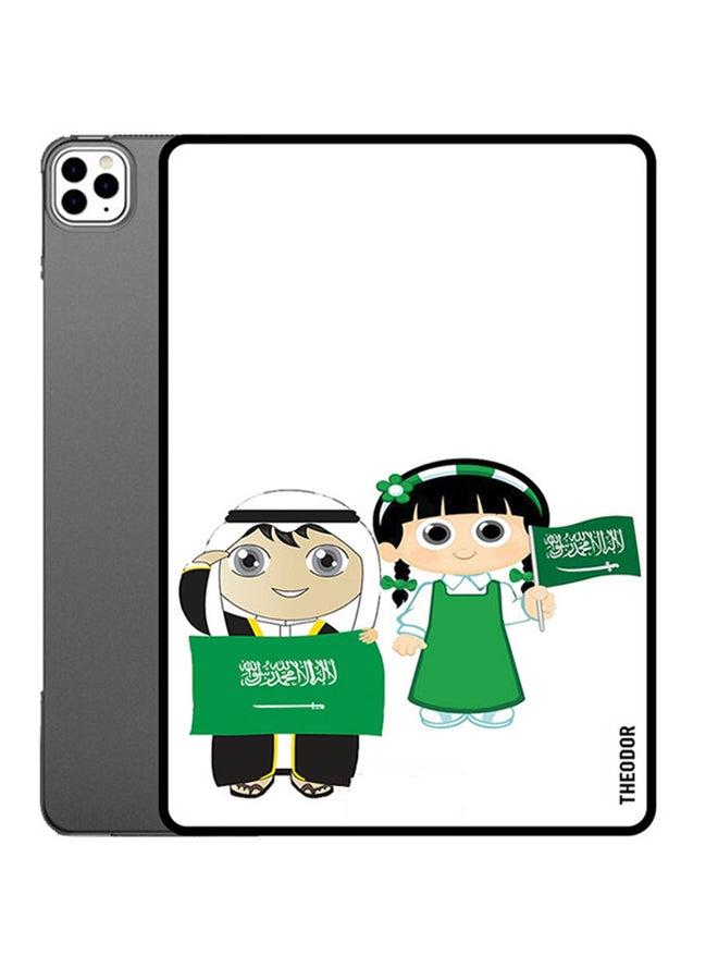 ثيودور غطاء حماية واقٍ قلاب لجهاز أبل آي باد ميني الجيل 4/5 مقاس 7.9 بوصة مع خاصية النوم/الاستيقاظ التلقائي بتصميم ولد وبنت أخضر/ أبيض - Image 1