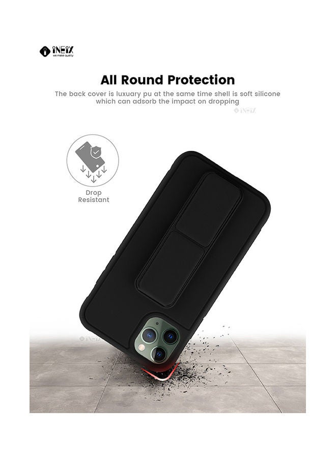 INEIX - 3-in-1 Magnetic Wrist Strap Hand Grip with Stand Case Cover for Apple iPhone 11 Pro Max Black - Image 1