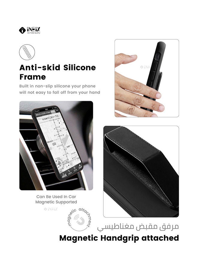 INEIX - 3-in-1 Magnetic Wrist Strap Hand Grip with Stand Case Cover for Apple iPhone 11 Pro Max Black - Image 1