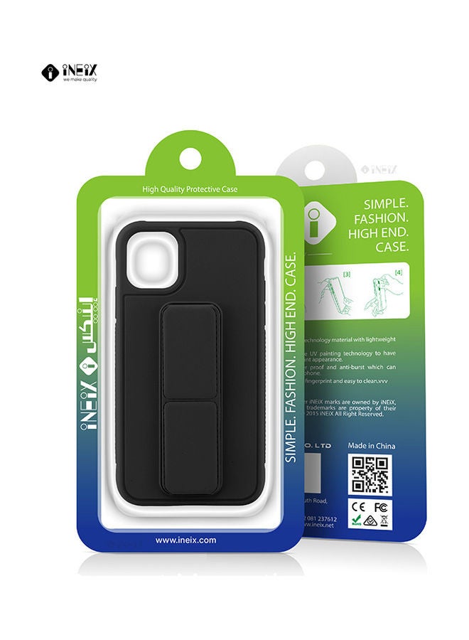 INEIX - 3-in-1 Magnetic Wrist Strap Hand Grip with Stand Case Cover for Apple iPhone 11 Pro Max Black - Image 1