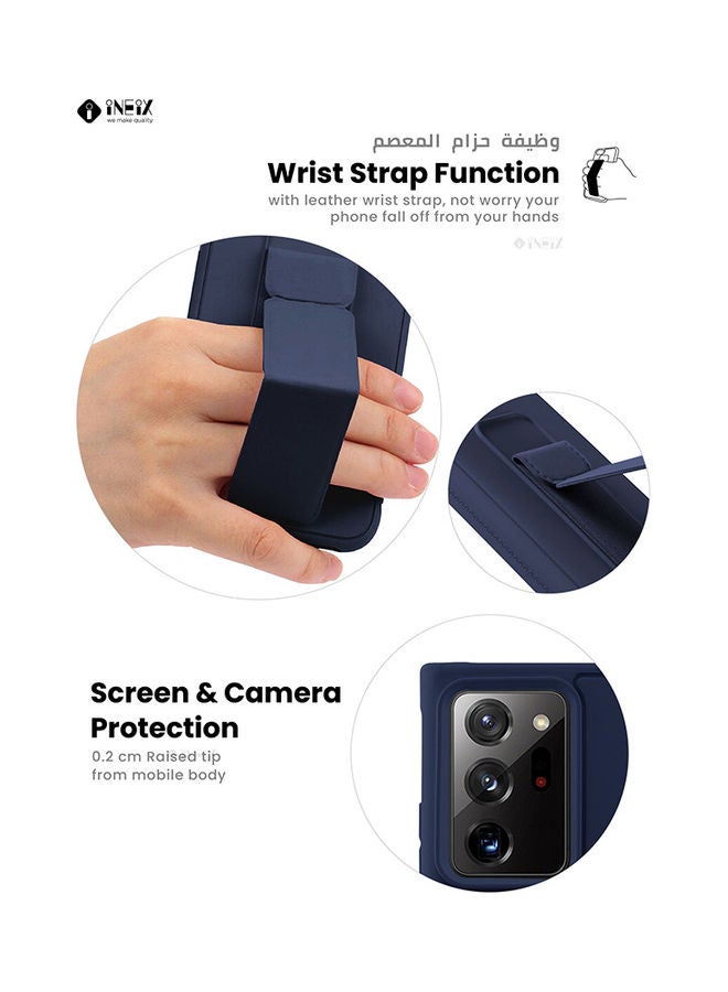إينيكس غطاء حماية مع حزام معصم مغناطيسي وقبضة يد وحامل 3 في 1 لهاتف سامسونج جالاكسي نوت 20 الترا أزرق كحلي - Image 5