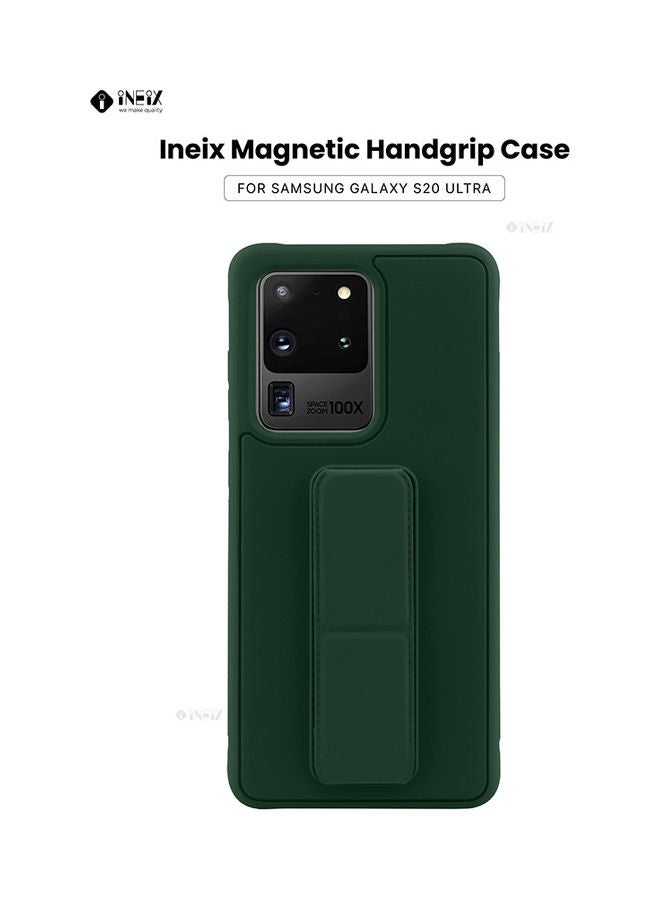 INEIX 3-in-1 Magnetic Wrist Strap Hand Grip with Stand Case Cover for Samsung Galaxy S20 Ultra Green - Image 1