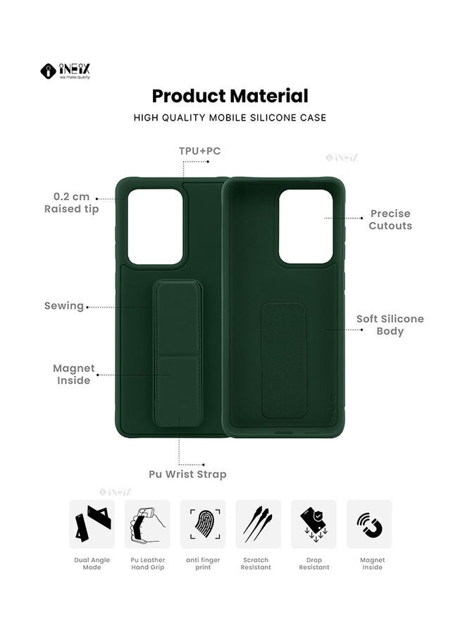 INEIX 3-in-1 Magnetic Wrist Strap Hand Grip with Stand Case Cover for Samsung Galaxy S20 Ultra Green - Image 2