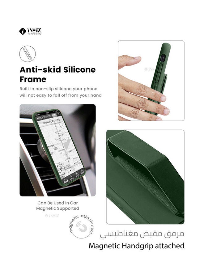 INEIX 3-in-1 Magnetic Wrist Strap Hand Grip with Stand Case Cover for Samsung Galaxy S20 Ultra Green - Image 3