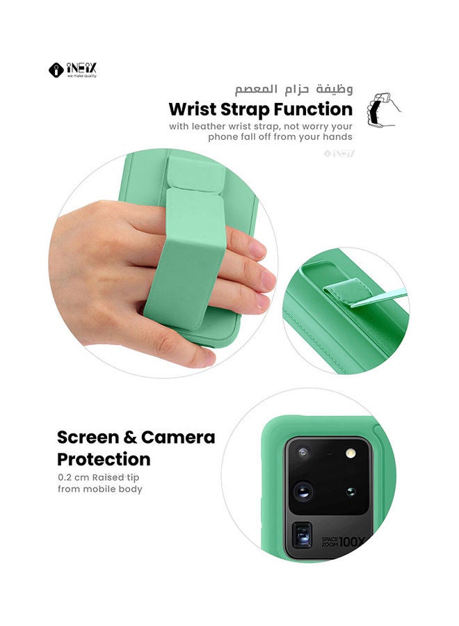 إينيكس غطاء حماية مع حزام معصم مغناطيسي ومقبض يد 3 في 1 لهاتف سامسونج جالاكسي S20 الترا أخضر - Image 5