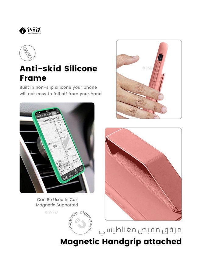 INEIX 3-in-1 Magnetic Wrist Strap Hand Grip with Stand Case Cover for Apple iPhone 11 Pink - Image 3