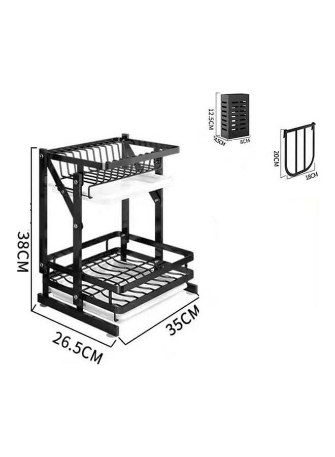 DRAMA HOME 2-Layer Dish Rack for Kitchen Black 38cm  - Image 2