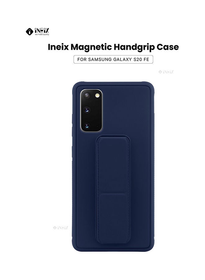 INEIX 3-in-1 Magnetic Wrist Strap Hand Grip with Stand Case Cover for Samsung Galaxy S20 FE Navy Blue - Image 1