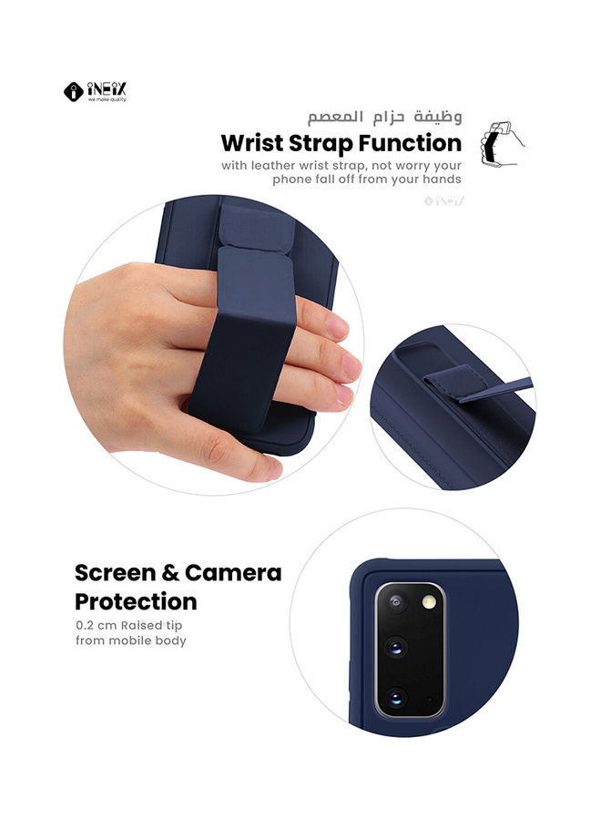 INEIX 3-in-1 Magnetic Wrist Strap Hand Grip with Stand Case Cover for Samsung Galaxy S20 FE Navy Blue - Image 5