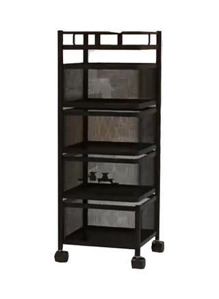 4-Layer Rotatable Storage Basket With Wheels Black 76cm - v1632061382/N50952881A_1