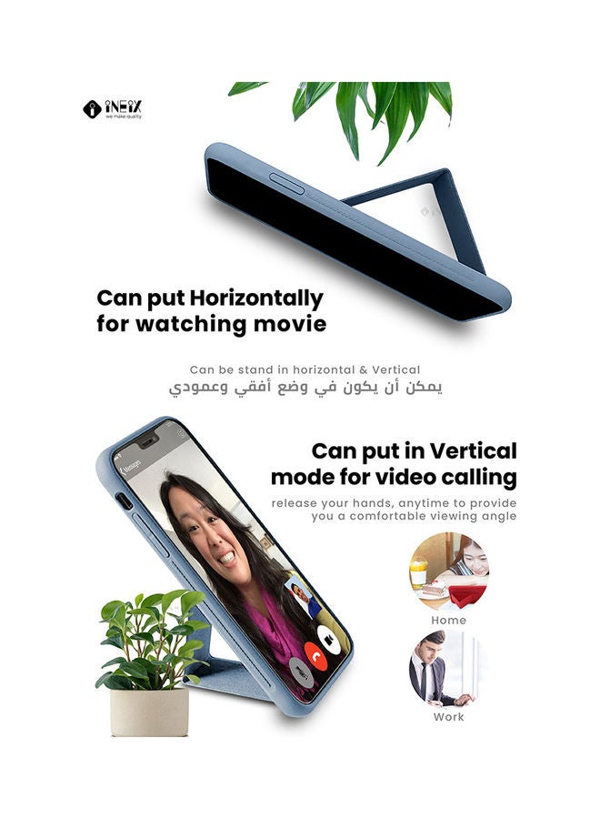 إينيكس غطاء حماية مع حزام معصم مغناطيسي وقبضة يد وحامل 3 في 1 لهاتف سامسونج جالاكسي A21s أزرق سماوي - Image 4