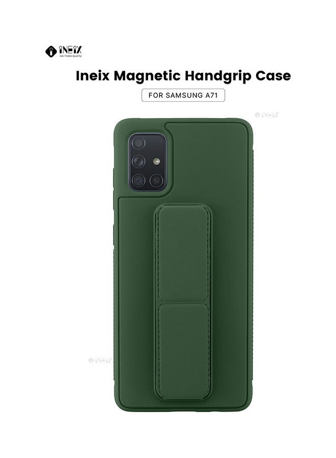 إينيكس غطاء حماية مع حامل مغناطيسي بسوار للمعصم ومقبض لليد 3 في 1 لهاتف سامسونج جالاكسي A71 إصدار 4G أخضر - Image 1