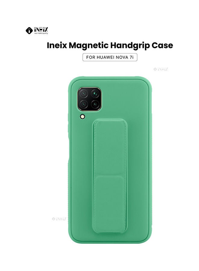 إينيكس غطاء حماية مع حزام معصم مغناطيسي وقبضة يد وحامل 3 في 1 لهاتف هواوي نوفا 7i أخضر - Image 1