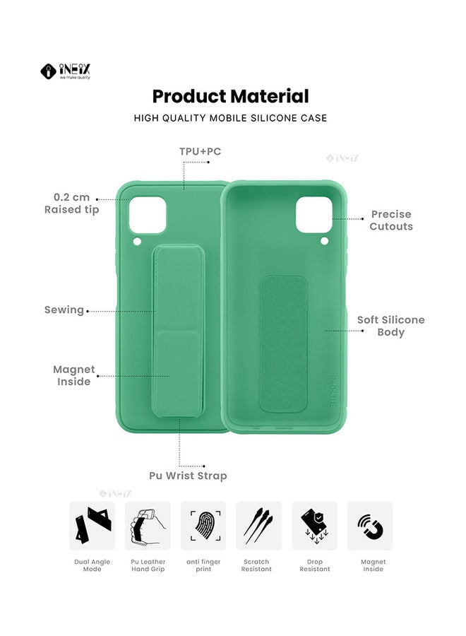إينيكس غطاء حماية مع حزام معصم مغناطيسي وقبضة يد وحامل 3 في 1 لهاتف هواوي نوفا 7i أخضر - Image 2
