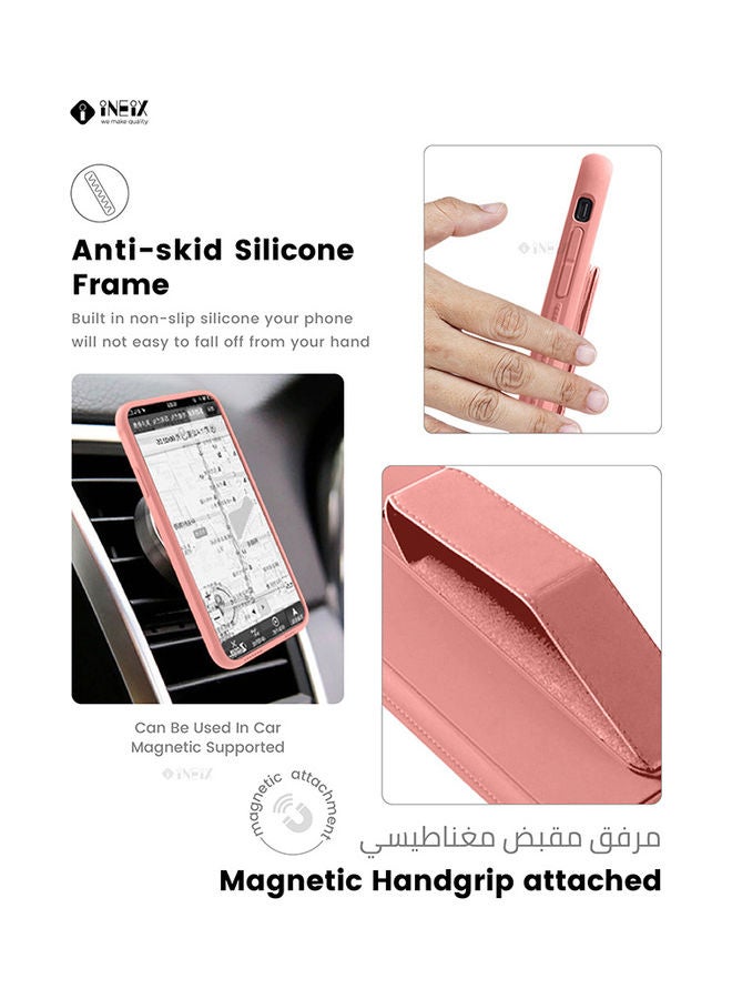 إينيكس غطاء حماية مع حزام معصم مغناطيسي وقبضة يد وحامل 3 في 1 لهاتف هواوي نوفا 5T وردي - Image 3