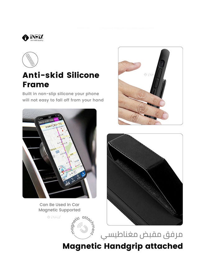 INEIX 3-in-1 Magnetic Wrist Strap Hand Grip with Stand Case Cover for Samsung Galaxy A71 4G Black - Image 4