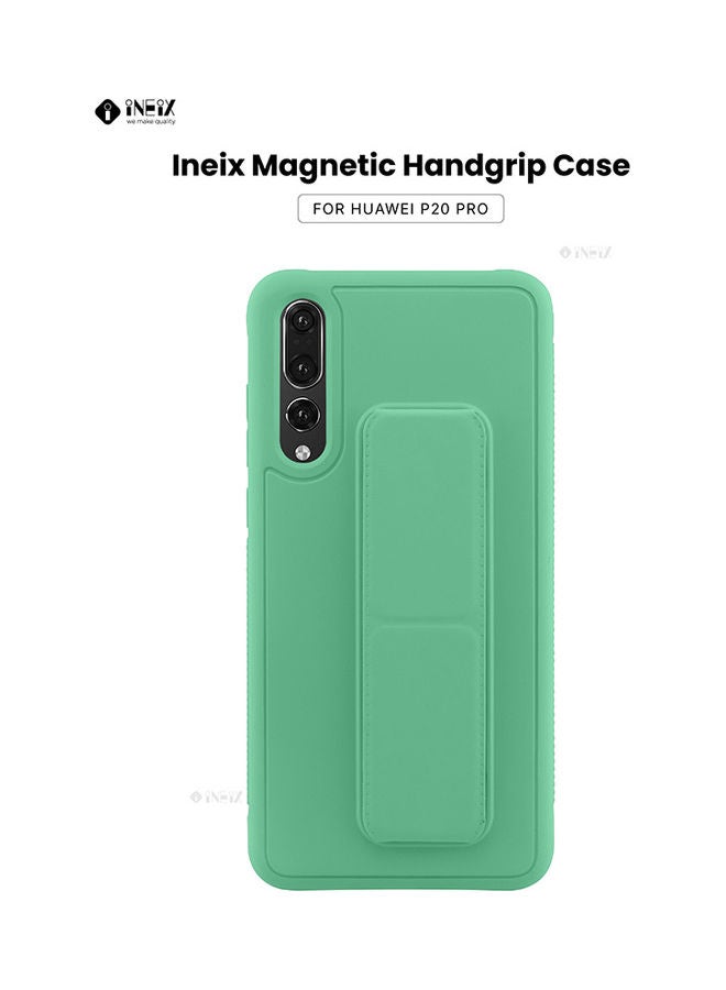 إينيكس غطاء حماية مع حزام معصم مغناطيسي وقبضة يد وحامل 3 في 1 لهاتف هواوي P20 برو أخضر - Image 1