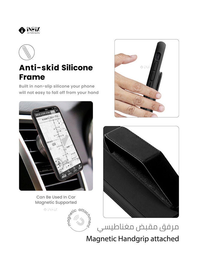 إينيكس غطاء حماية مع حزام معصم مغناطيسي وقبضة يد وحامل 3 في 1 لهاتف هواوي ميت 40 برو أسود - Image 4
