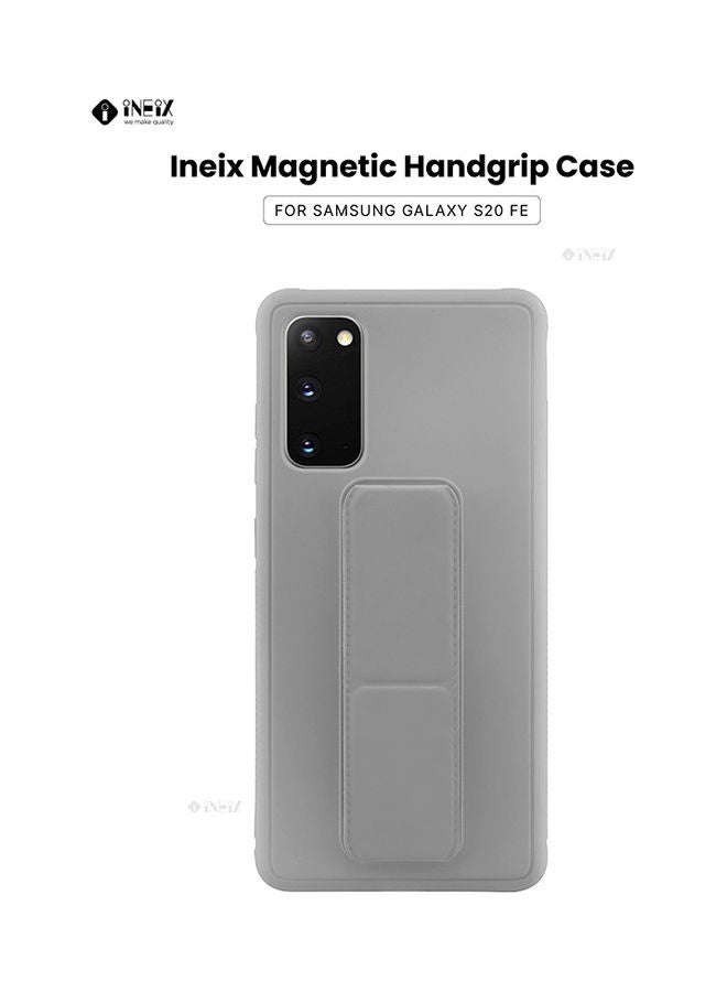 إينيكس غطاء حماية مع حزام معصم مغناطيسي وقبضة يد وحامل 3 في 1 لهاتف سامسونج جالاكسي S20 FE رمادي - Image 1