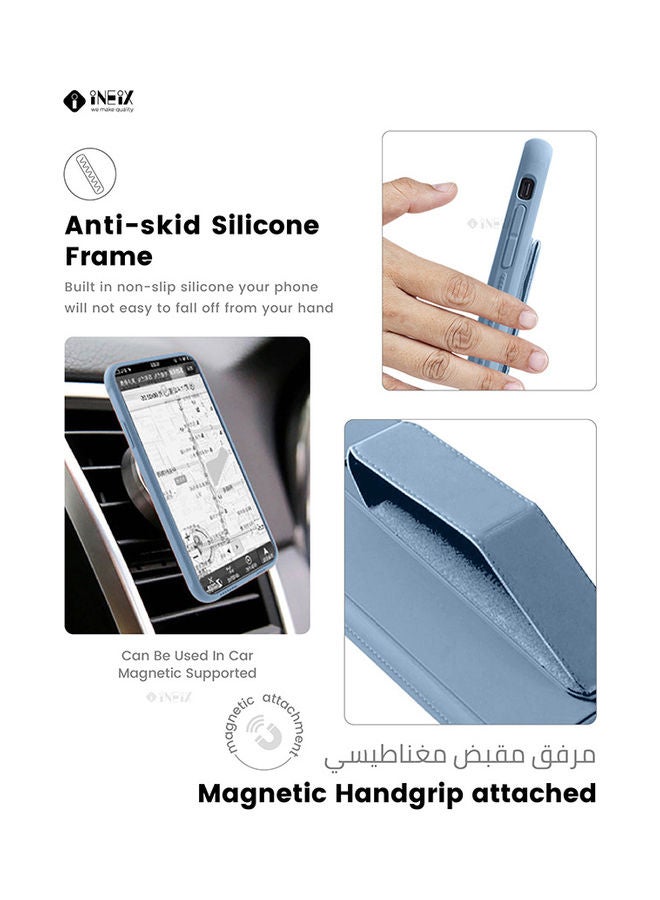 INEIX - 3-in-1 Magnetic Wrist Strap Hand Grip with Stand Case Cover for Huawei Nova 5T Light Blue - Image 1