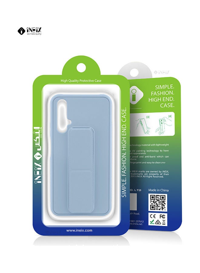 INEIX - 3-in-1 Magnetic Wrist Strap Hand Grip with Stand Case Cover for Huawei Nova 5T Light Blue - Image 1