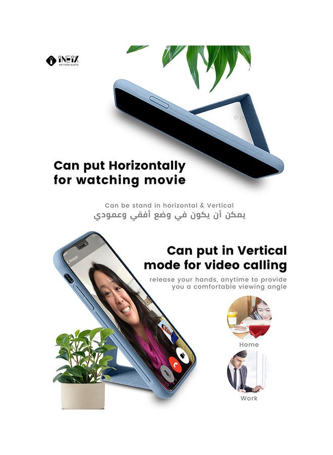 INEIX 3-in-1 Magnetic Wrist Strap Hand Grip with Stand Case Cover for Apple iPhone 11 Sky Blue Sky Blue - Image 4