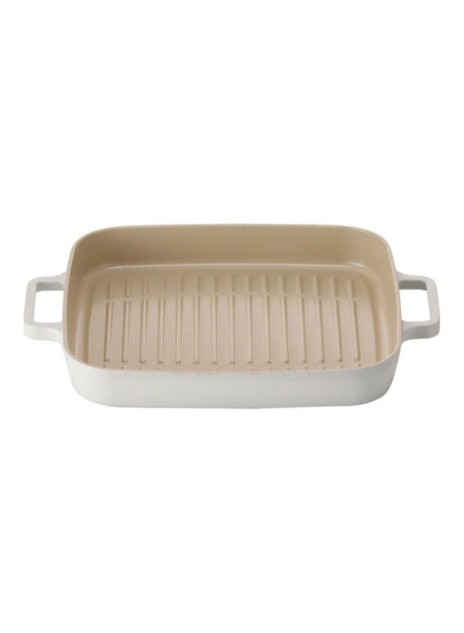 Neoflam FIKA Cast Induction Rectangular Grill Pan Off-White 28cm  - Image 1
