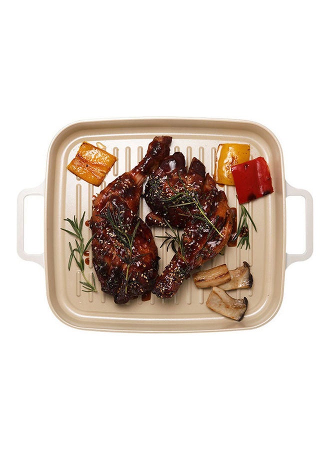 Neoflam FIKA Cast Induction Rectangular Grill Pan Off-White 28cm  - Image 5