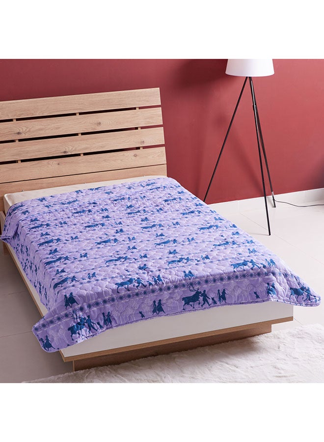 Printed Frozen Quited Bedspread Polyester Purple/Blue 160x220x5cm - v1632115230/N33005462A_1