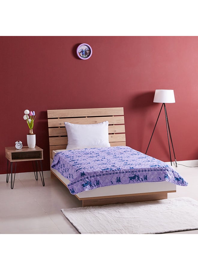 Printed Frozen Quited Bedspread Polyester Purple/Blue 160x220x5cm - v1632115230/N33005462A_4