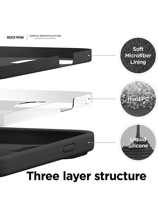 Rock Pow - Liquid Silicone Case For Apple iPhone 13 Black - Image 1