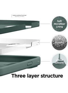 Rock Pow Liquid Silicone Case For Apple iPhone 13 Midnight Green  - Image 4