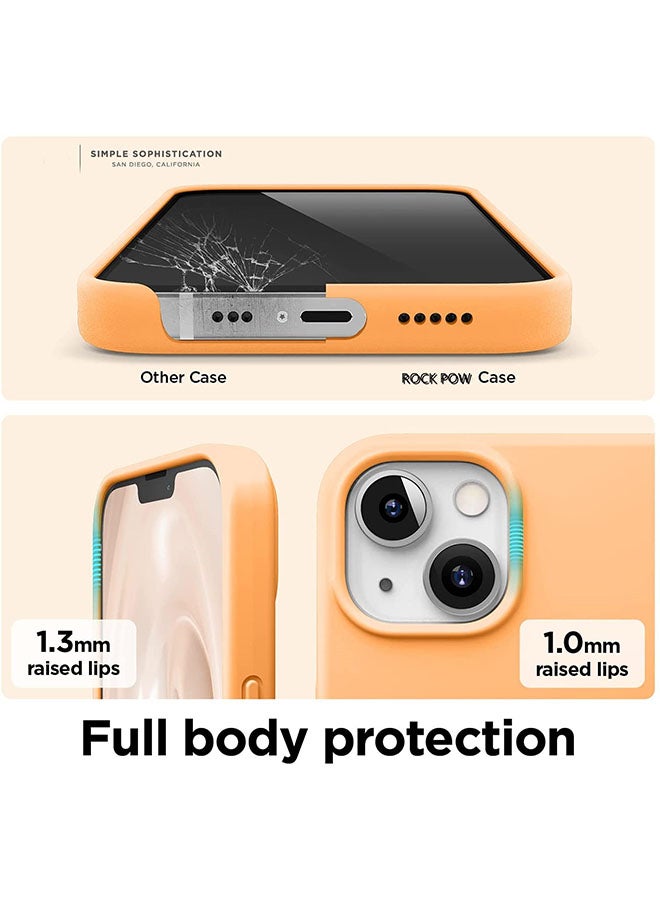 روك بو غطاء حماية من السيليكون السائل لهاتف أبل آيفون 13 برتقالي - Image 5