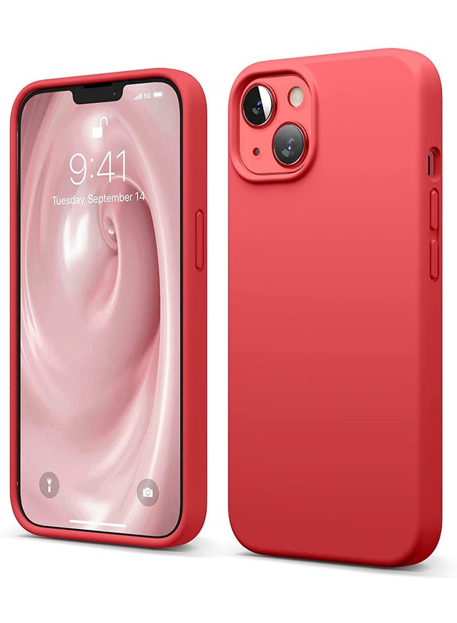 Rock Pow Liquid Silicone Case For Apple iPhone 13 Red - Image 1