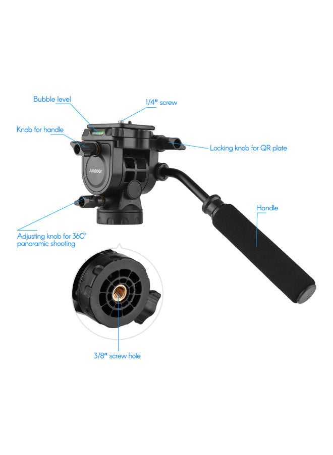 ANDOER Fluid Hydraulic Ball Head Monopod Black  - Image 3