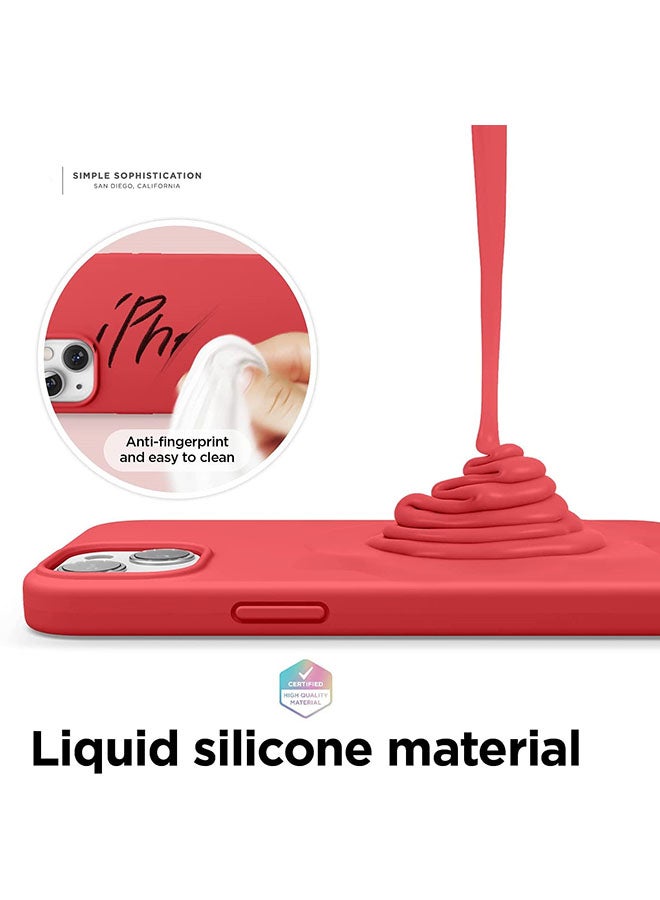 Rock Pow Liquid Silicone Case For Apple iPhone 13 Red - Image 3