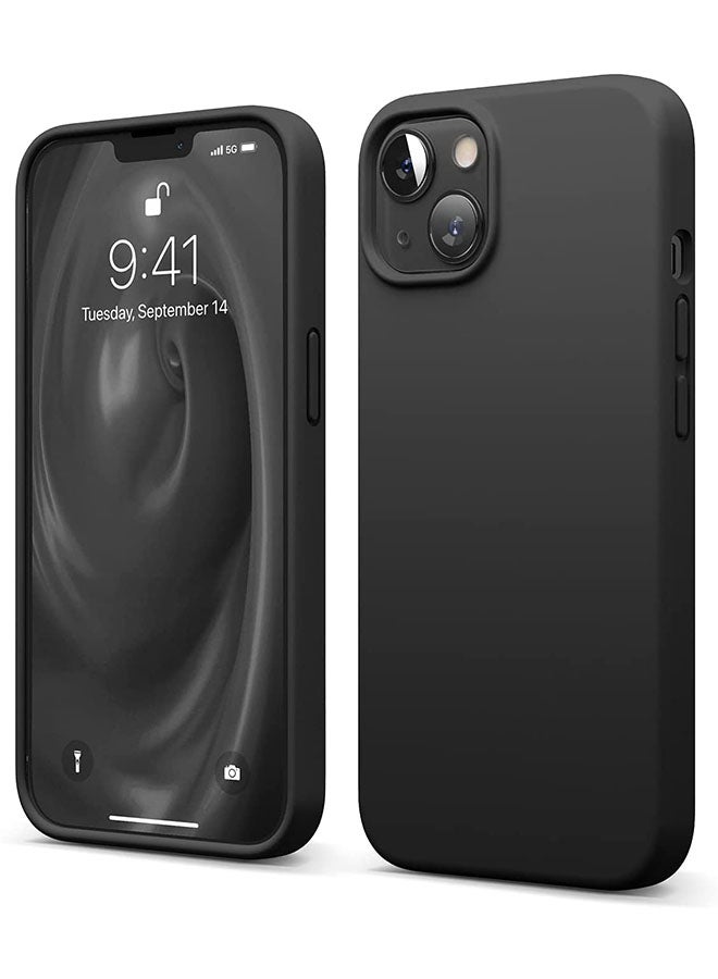 روك بو غطاء حماية لهاتف آيفون 13 ميني مقاس 5.4 بوصات مصنوع من مادة السيليكون السائلة أسود - Image 1