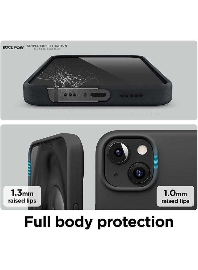 روك بو غطاء حماية لهاتف آيفون 13 ميني مقاس 5.4 بوصات مصنوع من مادة السيليكون السائلة أسود - Image 5