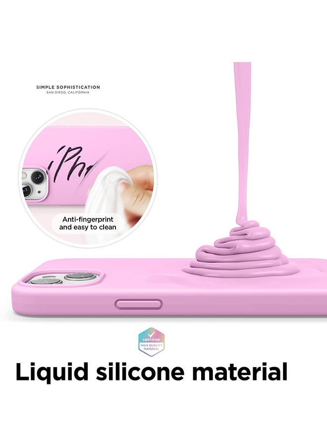 روك بو غطاء حماية لهاتف آيفون 13 ميني مقاس 5.4 بوصات مصنوع من مادة السيليكون السائلة وردي هوت - Image 3