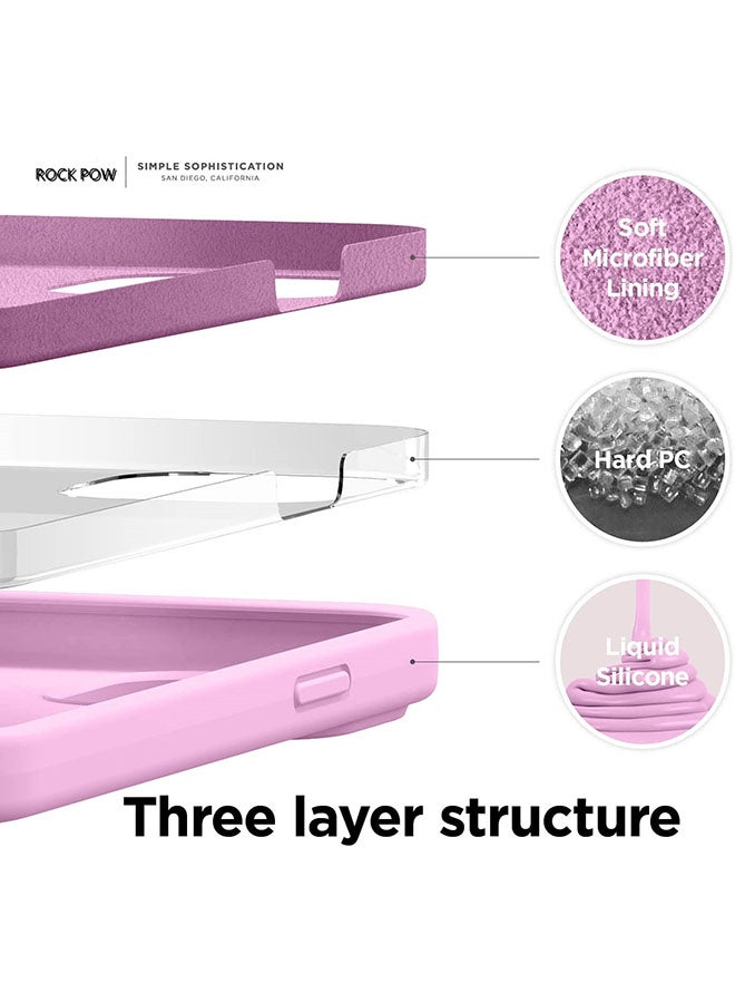 روك بو غطاء حماية لهاتف آيفون 13 ميني مقاس 5.4 بوصات مصنوع من مادة السيليكون السائلة وردي هوت - Image 4