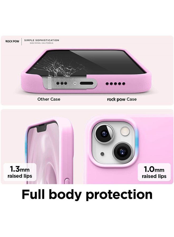 روك بو غطاء حماية لهاتف آيفون 13 ميني مقاس 5.4 بوصات مصنوع من مادة السيليكون السائلة وردي هوت - Image 5