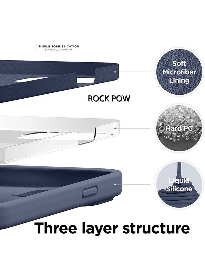 Rock Pow Liquid Silicone Case For iPhone 13 Mini 5.4 inch Jean Indigo - Image 4