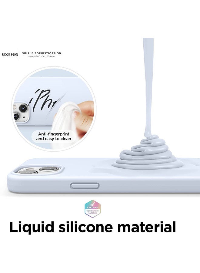 روك بو غطاء حماية لهاتف آيفون 13 ميني مقاس 5.4 بوصات مصنوع من مادة السيليكون السائلة أزرق فاتح - Image 3