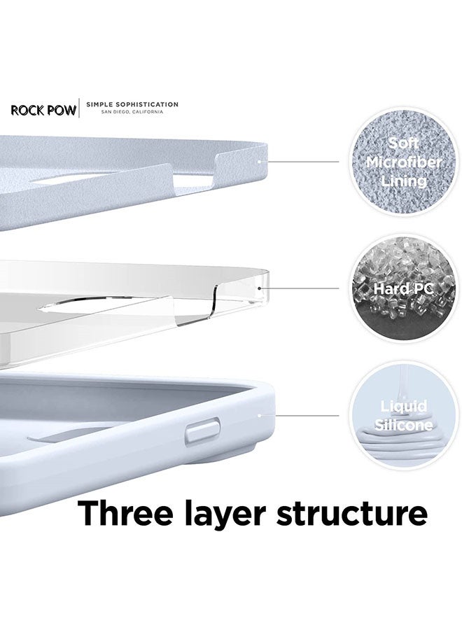 روك بو غطاء حماية لهاتف آيفون 13 ميني مقاس 5.4 بوصات مصنوع من مادة السيليكون السائلة أزرق فاتح - Image 4