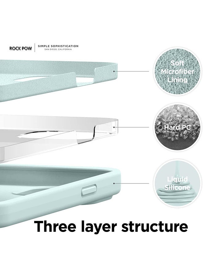 Rock Pow Liquid Silicone Case For iPhone 13 Mini 5.4 inch Mint - Image 4