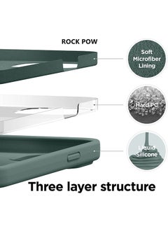 Rock Pow Liquid Silicone Case For Apple iPhone 13 Pro Midnight Green  - Image 4