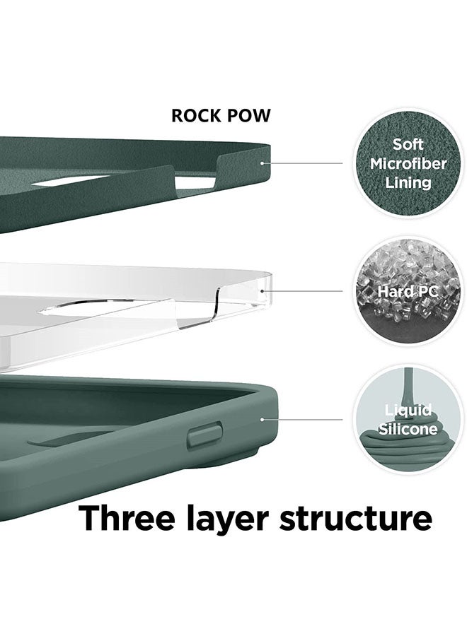 Rock Pow Liquid Silicone Case For Apple iPhone 13 Pro Midnight Green - Image 4