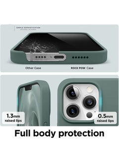 Rock Pow Liquid Silicone Case For Apple iPhone 13 Pro Midnight Green  - Image 5