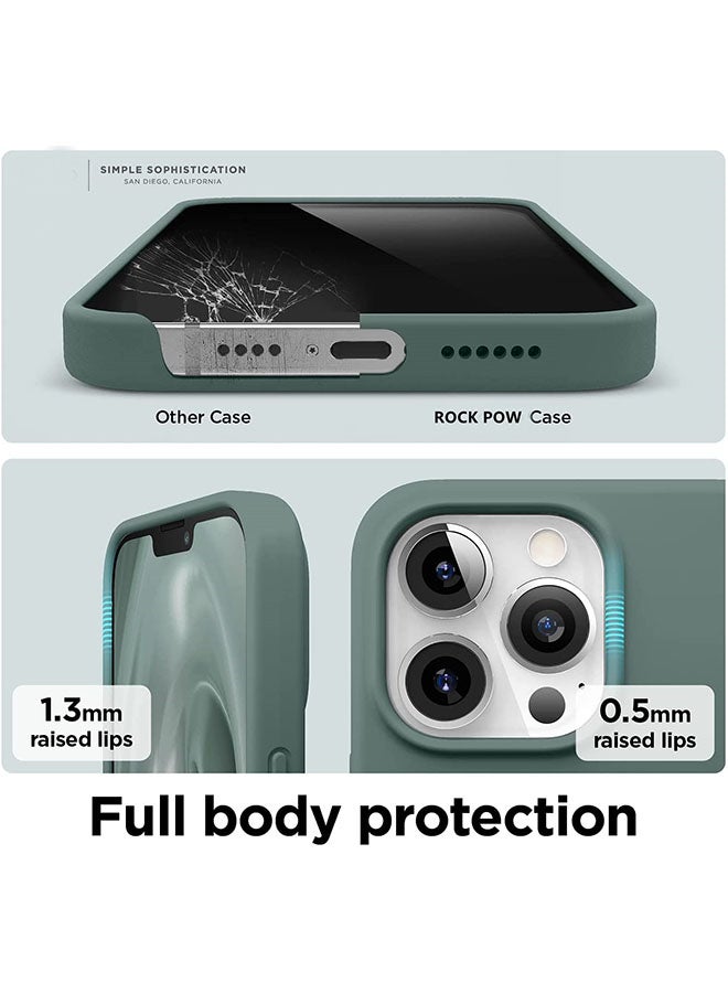 Rock Pow Liquid Silicone Case For Apple iPhone 13 Pro Midnight Green - Image 5